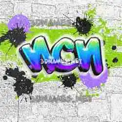 ncn in Graffiti Grunge style - 3D name wallpaper