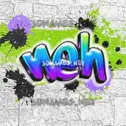 neh in Graffiti Grunge style - 3D name wallpaper