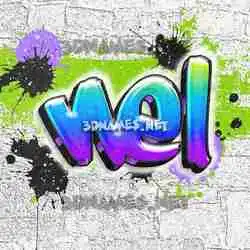 nel in Graffiti Grunge style - 3D name wallpaper