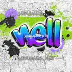 nell in Graffiti Grunge style - 3D name wallpaper