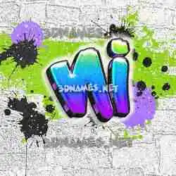 ni in Graffiti Grunge style - 3D name wallpaper