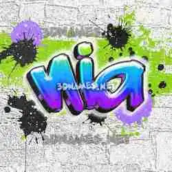 nia in Graffiti Grunge style - 3D name wallpaper