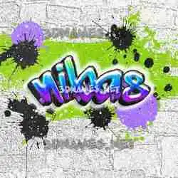 nibas in Graffiti Grunge style - 3D name wallpaper