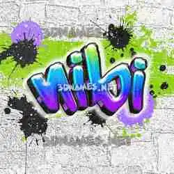 nibi in Graffiti Grunge style - 3D name wallpaper