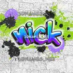 nick in Graffiti Grunge style - 3D name wallpaper