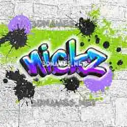 nickz in Graffiti Grunge style - 3D name wallpaper