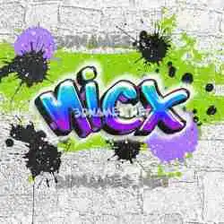 nicx in Graffiti Grunge style - 3D name wallpaper