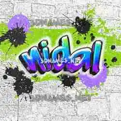 nidal in Graffiti Grunge style - 3D name wallpaper