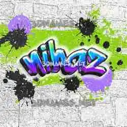 nihaz in Graffiti Grunge style - 3D name wallpaper