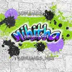 nihitha in Graffiti Grunge style - 3D name wallpaper