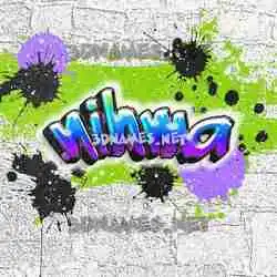 nihma in Graffiti Grunge style - 3D name wallpaper