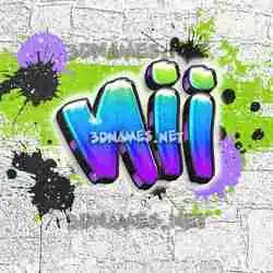 nii in Graffiti Grunge style - 3D name wallpaper