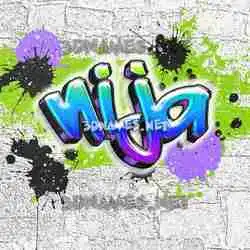 nija in Graffiti Grunge style - 3D name wallpaper