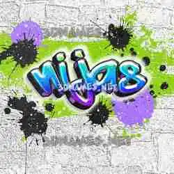 nijas in Graffiti Grunge style - 3D name wallpaper