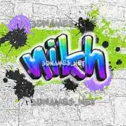 nikh in Graffiti Grunge style - 3D name wallpaper