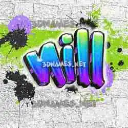 nill in Graffiti Grunge style - 3D name wallpaper