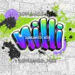 nilli in Graffiti Grunge style - 3D name wallpaper