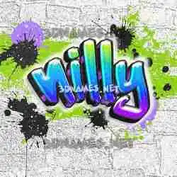 nilly in Graffiti Grunge style - 3D name wallpaper