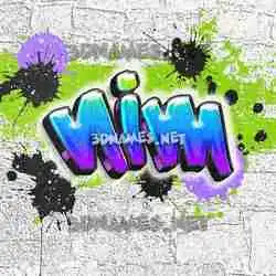 nim in Graffiti Grunge style - 3D name wallpaper