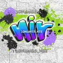 nir in Graffiti Grunge style - 3D name wallpaper