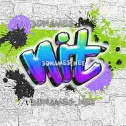 nit in Graffiti Grunge style - 3D name wallpaper