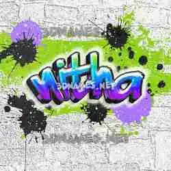 nitha in Graffiti Grunge style - 3D name wallpaper