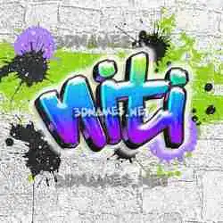 niti in Graffiti Grunge style - 3D name wallpaper