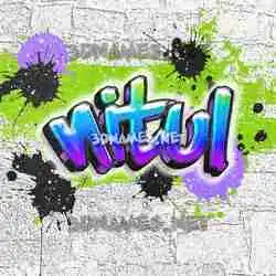 nitul in Graffiti Grunge style - 3D name wallpaper