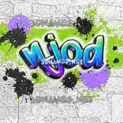 njod in Graffiti Grunge style - 3D name wallpaper