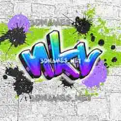 nkv in Graffiti Grunge style - 3D name wallpaper