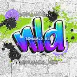nld in Graffiti Grunge style - 3D name wallpaper