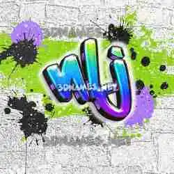 nlj in Graffiti Grunge style - 3D name wallpaper