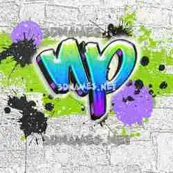 np in Graffiti Grunge style - 3D name wallpaper