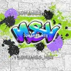 nsv in Graffiti Grunge style - 3D name wallpaper