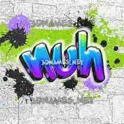 nuh in Graffiti Grunge style - 3D name wallpaper