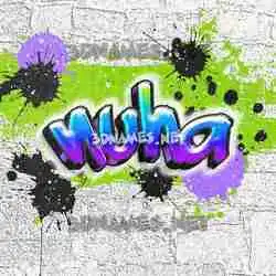 nuha in Graffiti Grunge style - 3D name wallpaper