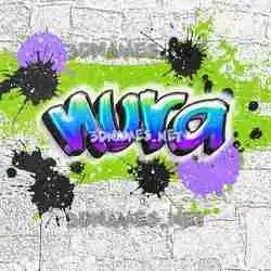 nura in Graffiti Grunge style - 3D name wallpaper