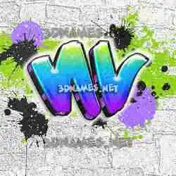 nv in Graffiti Grunge style - 3D name wallpaper