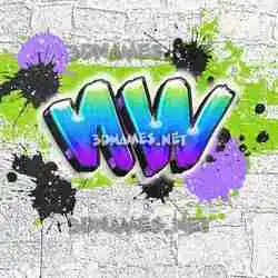 nw in Graffiti Grunge style - 3D name wallpaper