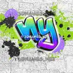 ny in Graffiti Grunge style - 3D name wallpaper