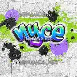 nyce in Graffiti Grunge style - 3D name wallpaper