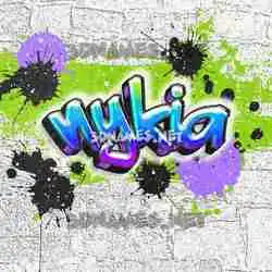 nykia in Graffiti Grunge style - 3D name wallpaper
