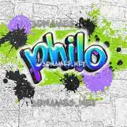 philo in Graffiti Grunge style - 3D name wallpaper