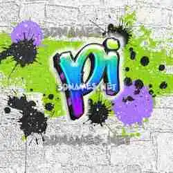 pi in Graffiti Grunge style - 3D name wallpaper