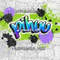 pihuu in Graffiti Grunge style - 3D name wallpaper