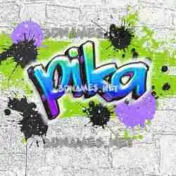 pika in Graffiti Grunge style - 3D name wallpaper