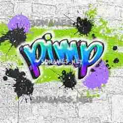 pimp in Graffiti Grunge style - 3D name wallpaper