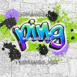 ping in Graffiti Grunge style - 3D name wallpaper