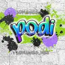podi in Graffiti Grunge style - 3D name wallpaper