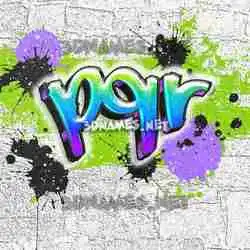 pqr in Graffiti Grunge style - 3D name wallpaper